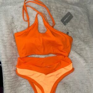 Orange Halter bathing suit